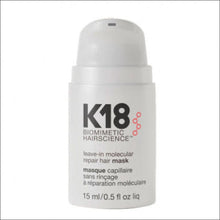 Cargar imagen en el visor de la galería, K18 Leave-In Molecular Repair Hair Mask 15 ml - Mascarilla