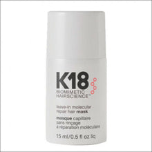 Cargar imagen en el visor de la galería, K18 Leave-In Molecular Repair Hair Mask 15 ml - Mascarilla