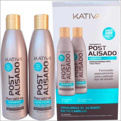 Kativa Keratina Kit Tratamiento Pos Alisado Champú + Acondicionador - JAZZ PELU