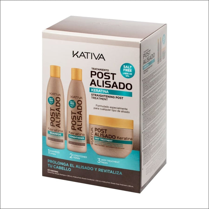 Kativa Keratina Kit Tratamiento Post Alisado 3 Productos - JAZZ PELU